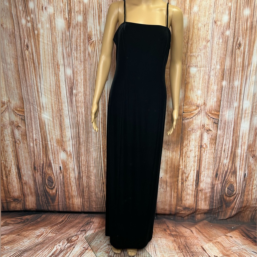 Alex Evenings Vintage Black Velvet Maxi Dress‎